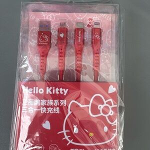 Hello Kitty Red 3-in-1 Charging Cable